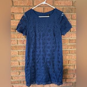 EUC Ann Taylor size 12 petite blue lace dress